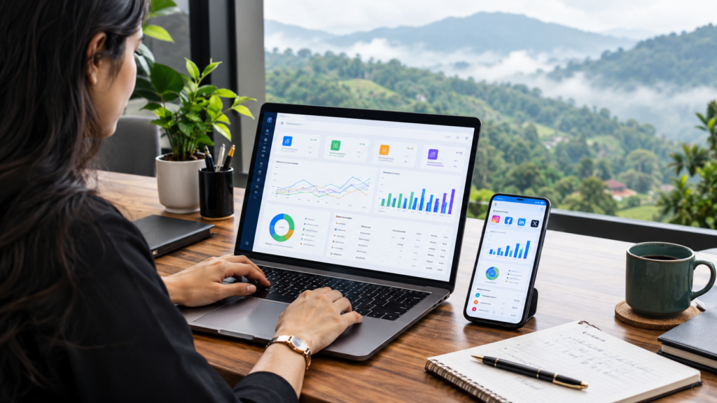 Performance marketing strategist analyzing digital campaign analytics in Wayanad