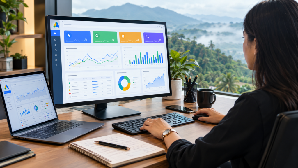 Digital marketing professional reviewing performance marketing charts in Wayanad